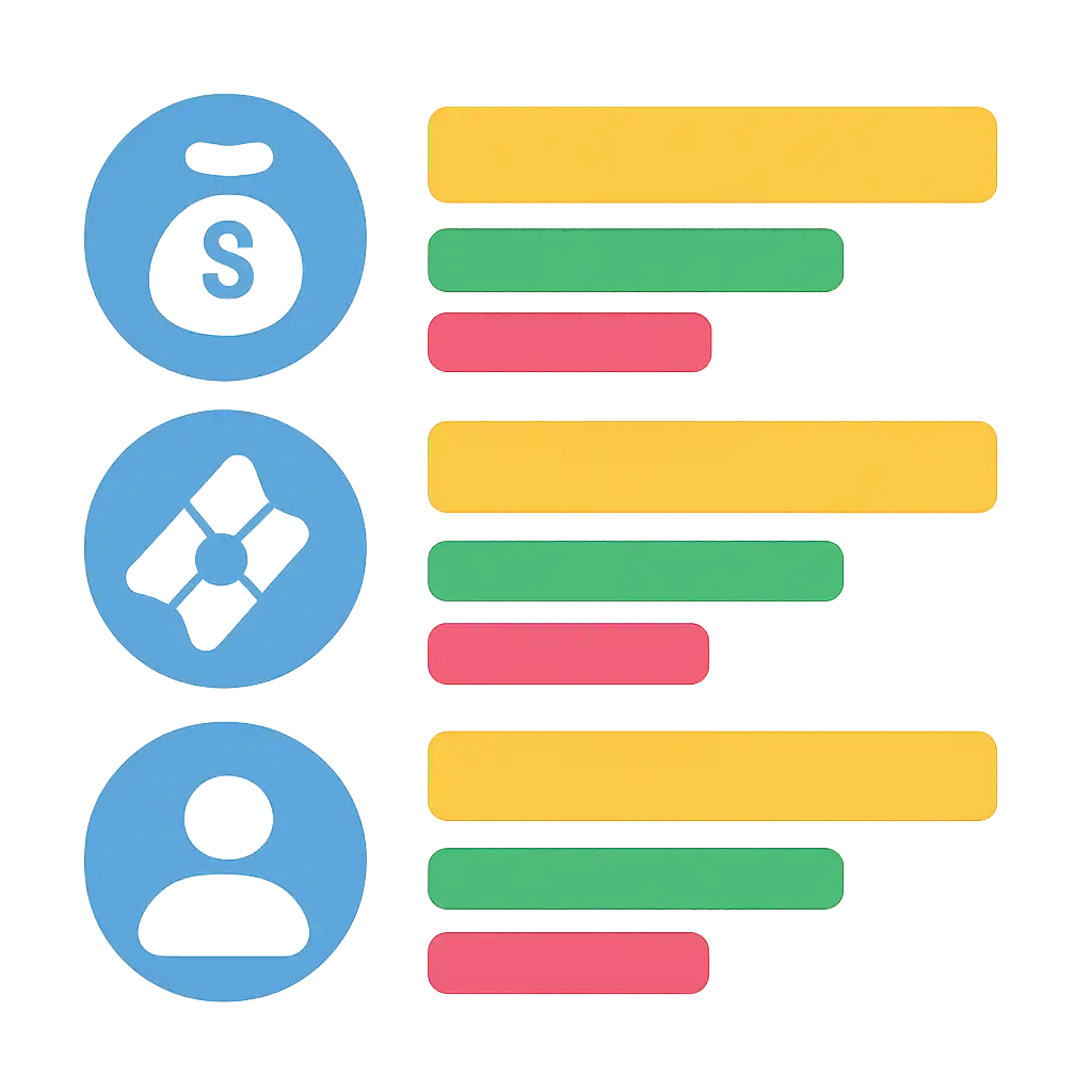 Infographic comparing options using coloured bars and icons only, no text or labels, flat design, Nagaland State Lottery